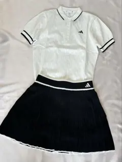 新品adidasゴルフ　パフスリーブニット　プリーツニットスカート　人気セット