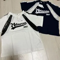 coca コカ　レース切り替えプリントtシャツ 半袖tシャツ キッズ　女の子