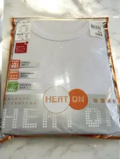 長袖丸首Tシャツ 吸湿発熱 ヒートオン 白 L