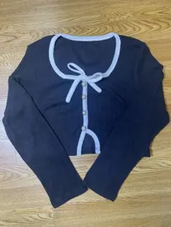 SHEIN CURVE リブニット カーディガン ブラック 0XL