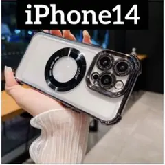 iPhone14 スマホケース ワイヤレス充電 magsaf マグネット　黒