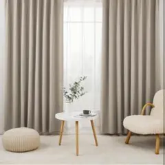 Hansleepカーテン 1級遮光 4枚セット 幅100cm丈200cm カーキ