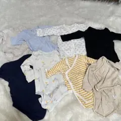 8点UNIQLO・BabyGAP・H&Mベビー服まとめ売り ロンパース長袖新生児