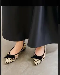 LE TALON　ポインテッドチュールメニーリボンフラット