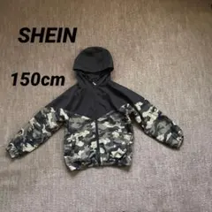 ★美品【シーイン】ナイロンジャケット カモフラ 迷彩柄 ブラック 通学150cm