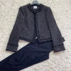 美品✨23区 プラステ　ママスーツ　パンツスーツ　ツイード　XL 大きいサイズ