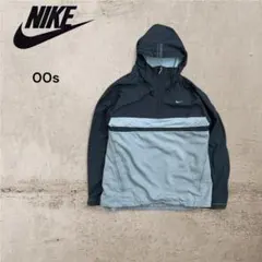 【ナイキ】00sアノラックパーカーナイロンジャケットドローコードワンポイントロゴ