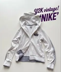 【Y2K】NIKE ビンテージ ラインストーン ダブルジップパーカー Mのサムネイル