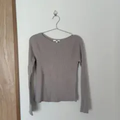 3Dリブボートネックセーター　グレージュS