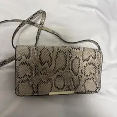 ヘビ柄ショルダーバッグ ベージュ