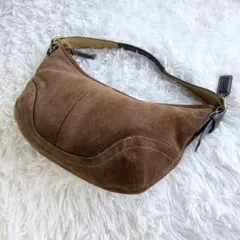 COACH コーチ ワンショルダーバッグ ソーホー スエード ハーフムーン 茶