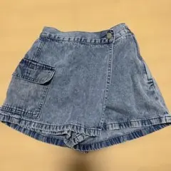 GUデニム ラップショートパンツ キュロット150cm
