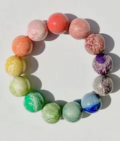 希少！ 【大漆珠】 螺鈿漆 ブレスレット マルチカラー 大漆玉 中国伝統工芸品