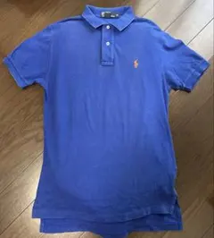 ラルフローレン ポロシャツ 青 ブルー ワンポイントロゴ 半袖 メンズ M
