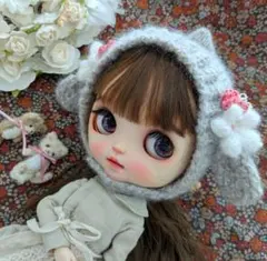 ブライスアウトフィット　耳付ピクシ―帽子/単品　グレー