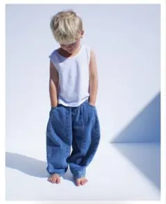ziggy zaza artist T green18-24m 未使用品 ZIGGY ZAZA twin stripe terry pant - verde - BOLO