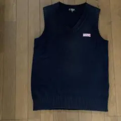 MARVEL ネイビー Vネックニットベスト M