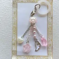 ビーズキーホルダー たまごっち　くらげ　アンブレラマーカー　目印アクセサリー　羽