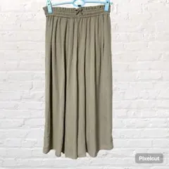 50116 INGNI イング ワイドパンツウエストゴム M ベージュカーキ