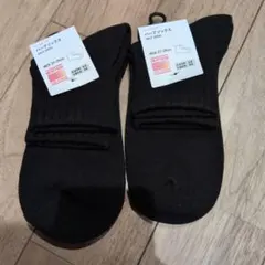 ユニクロ　HEATTECH ブラック ハーフソックス MEN 27-29cm