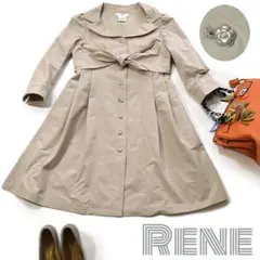 Reneルネ■美品　カメリアボタンスプリングコート　ベージュ　38/M～Lのサムネイル