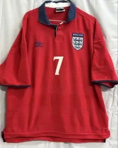 98 イングランド(A)長袖 7 BECKHAM フランスW杯1998 - メルカリ