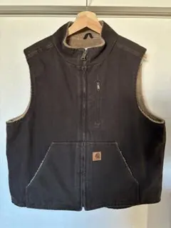 Carhartt カーハート ダック地 ベスト ボアライナー ブラウン - メルカリ