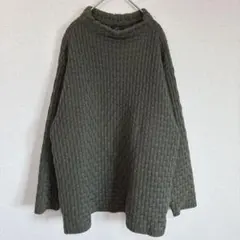 Ensuite オリーブ ワッフル編み ニット 【Ｌ】　ウール100%長袖　美品