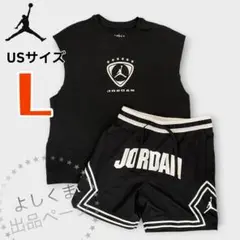 ナイキ　ジョーダン　上下セット　ノースリーブ　ショートパンツ　メンズ　Ｌ　黒のサムネイル