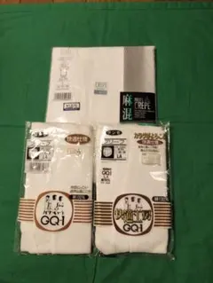 GUNZE GQ1ブリーフＬA綿100%2点CREPE麻混クレープ半袖U首Ｌ1点