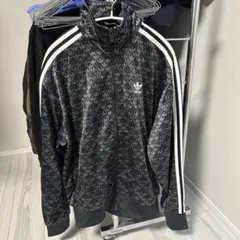 極美品✨アディダス トレフォイル 総柄 トラックジャケット ロゴ刺繍
