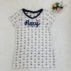 ROXY♡ハート柄Tシャツ Mサイズ コットン100%