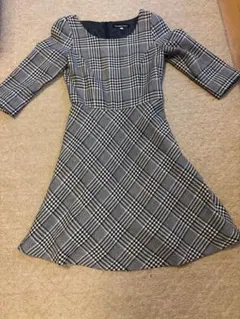 お値下げ♪ STRAWBERRY-FIELDS／グレーチェックワンピース／S相当