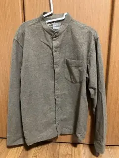 MUJI 無印良品 両面起毛フランネルスタンドカラーシャツ 紳士S メンズ