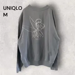 ユニクロ UT ディズニー スウェット M ブルーグレー ティンカーベル 刺繍