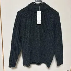ユニクロ モックネックセーター M ダークグリーン 新品タグ付き