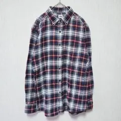 【UNIQLO】（M）チェック柄ボタンダウンフランネルシャツ/羽織り/秋冬定番
