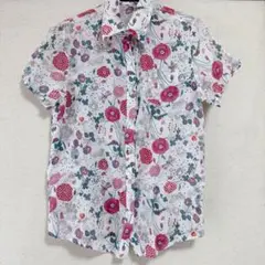 AFRICATARO 花柄 半袖シャツ ホワイト ピンクのサムネイル