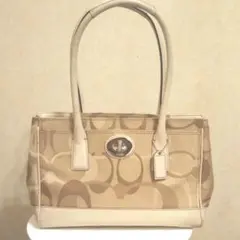 コーチバッグ☆アイボリー☆中古美品☆明日まで値下げ