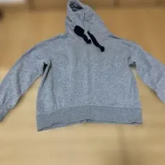 グレー フード付き クロップドパーカー Mサイズ