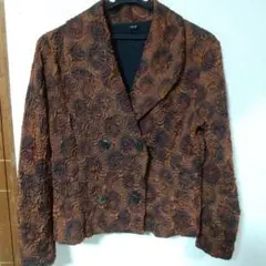 TOUCH 花柄テーラードジャケット ブラウン