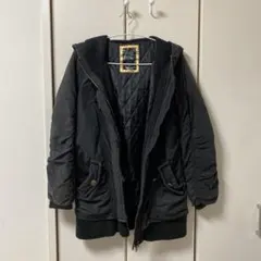 ジャケット アウター 黒 レディース ダウン フード ファッション ブラック