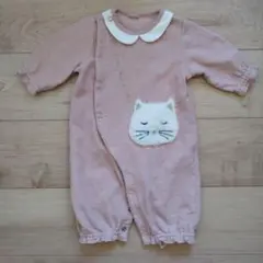 猫ポケット付きピンクツーウェイ・ドレスオール