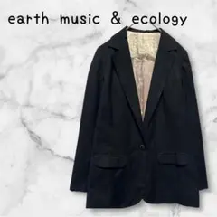 【earth music & ecology】 黒 テーラードジャケットレース