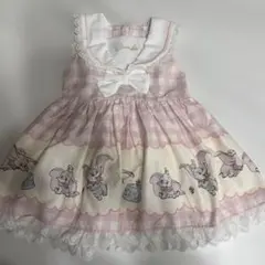 Cottoli Dumbo ダンボ ワンピース ピンク チェック