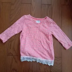 babyGap オレンジと白のストライプ Tシャツ 100