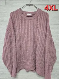 4XL アクリルニット セーター ピンク