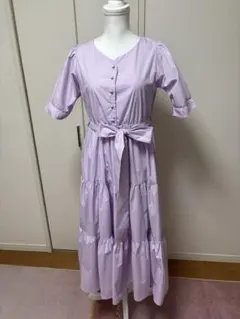 Tocco closet ラベンダー 半袖シャツワンピース