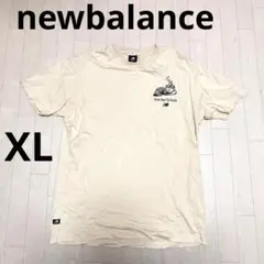 ゆ159★① newbalance 半袖 プリント Tシャツ カフェ ベージュ