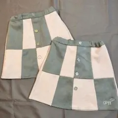 ALGY　グレー✕ピンク バイカラースカート 2着セット　150cm